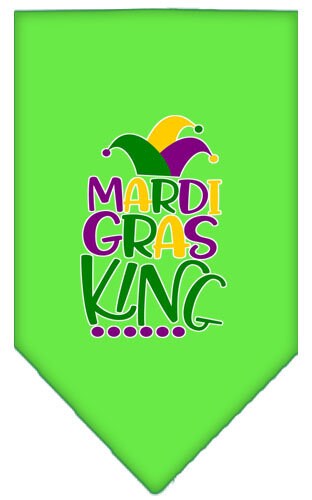 Bandana para mascotas y perros serigrafiada con la frase "Mardi Gras King"