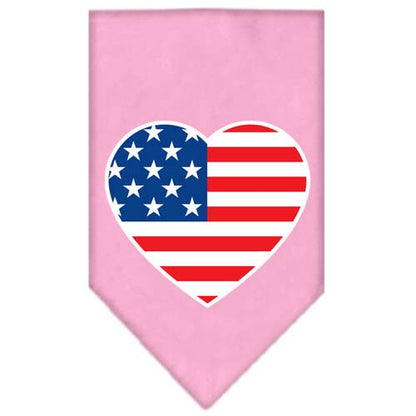 Pet and Dog Bandana Screen Printed, "American Flag Heart"