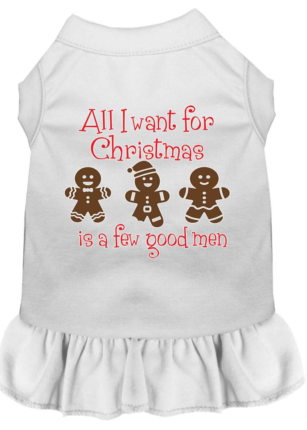 Christmas Pet Dog & Cat Dress Screen Printed, "All I Want For Christmas Is A Few Good Men"