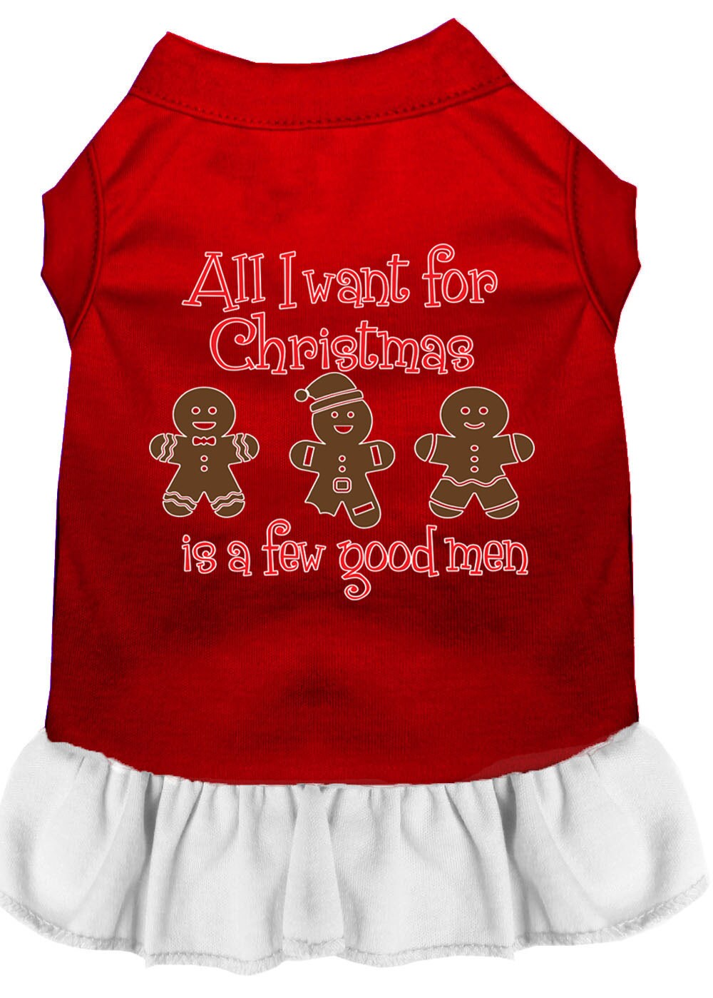 Christmas Pet Dog & Cat Dress Screen Printed, "All I Want For Christmas Is A Few Good Men"