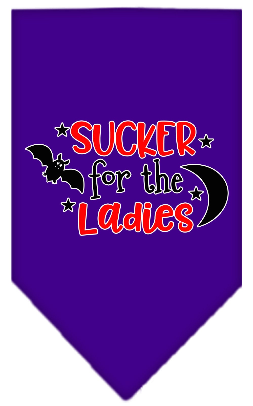 Bandana para perros y mascotas de Halloween serigrafiada con la frase "Sucker For The Ladies"