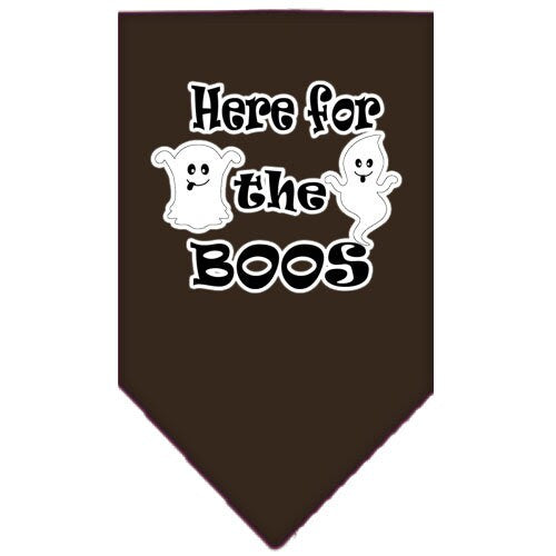 Bandana para perros y mascotas de Halloween serigrafiada con la frase "Here For The Boos"