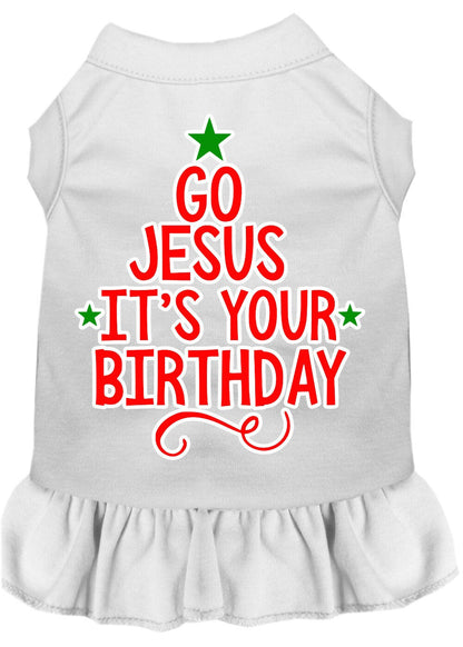 Christmas Pet Dog & Cat Dress Screen Printed, "Go Jesus, It's Your Birthday"