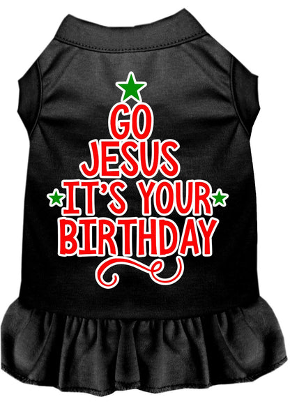 Christmas Pet Dog & Cat Dress Screen Printed, "Go Jesus, It's Your Birthday"