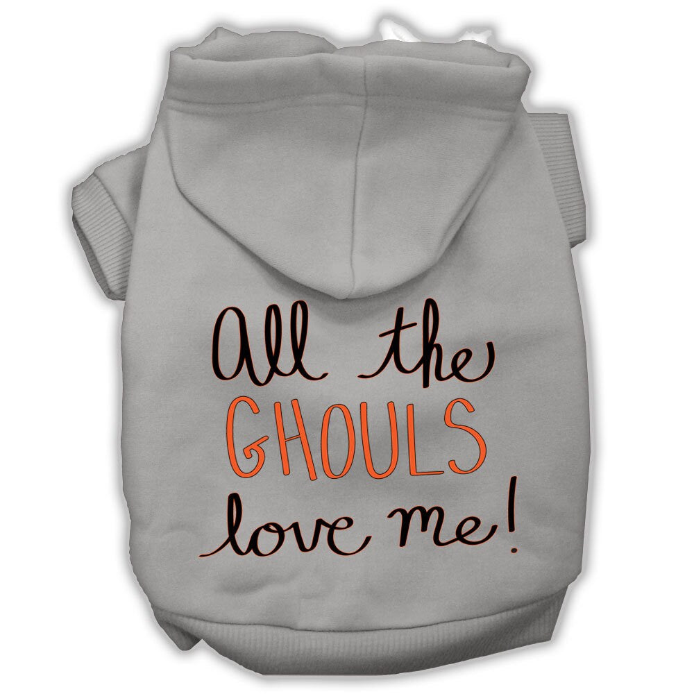 Halloween Pet, Dog & Cat Hoodie Screen Printed, "All The Ghouls Love Me"