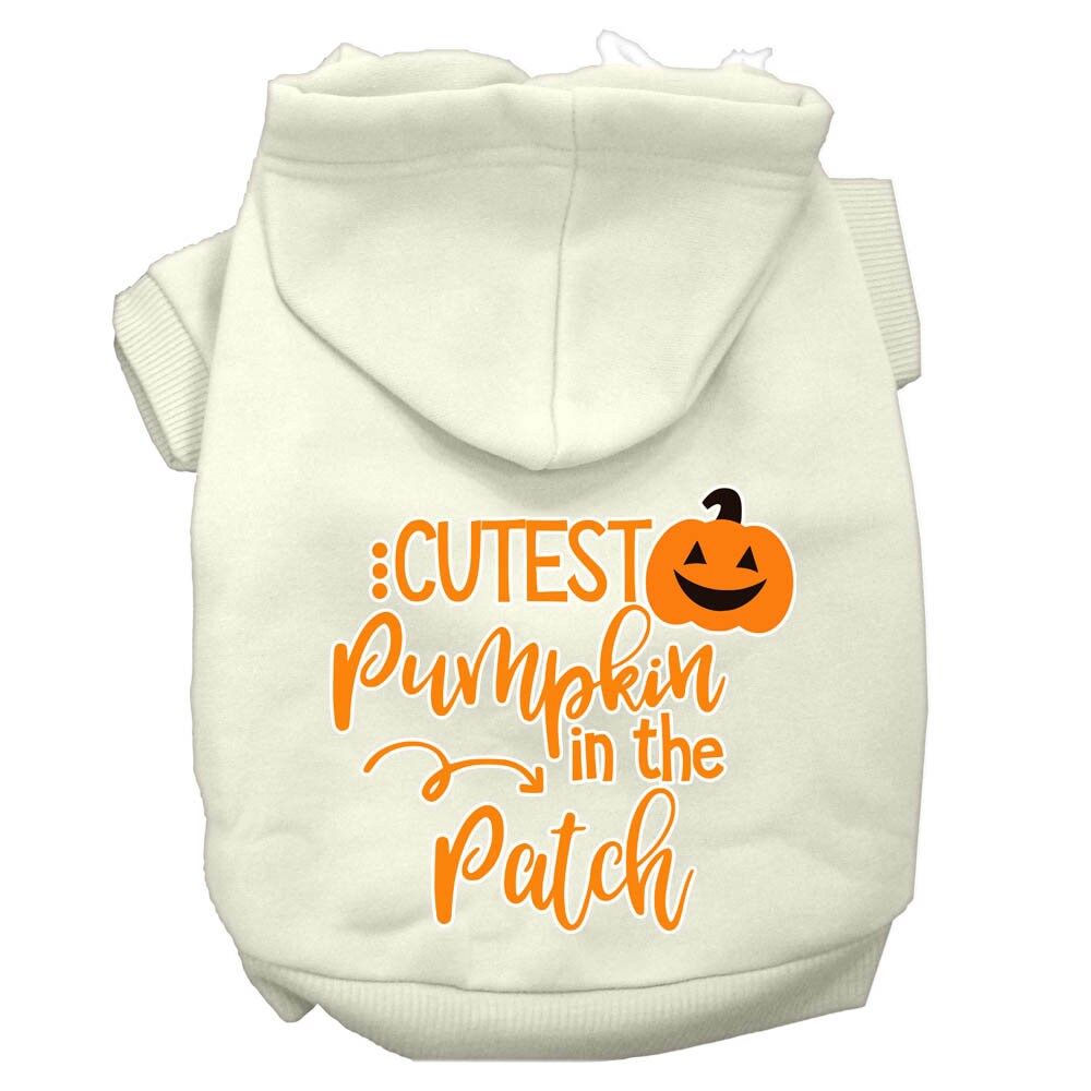 Sudadera con capucha para Halloween para mascotas, perros y gatos con serigrafía "La calabaza más linda del huerto"