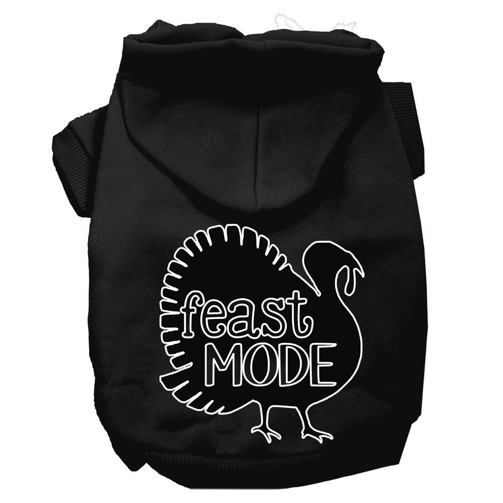 Sudadera con capucha para mascotas, perros y gatos del Día de Acción de Gracias serigrafiada con el mensaje "Feast Mode"