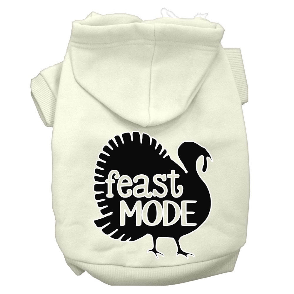 Sudadera con capucha para mascotas, perros y gatos del Día de Acción de Gracias serigrafiada con el mensaje "Feast Mode"