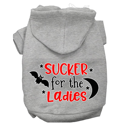 Halloween Pet, Dog & Cat Hoodie Screen Printed, "Sucker For The Ladies"