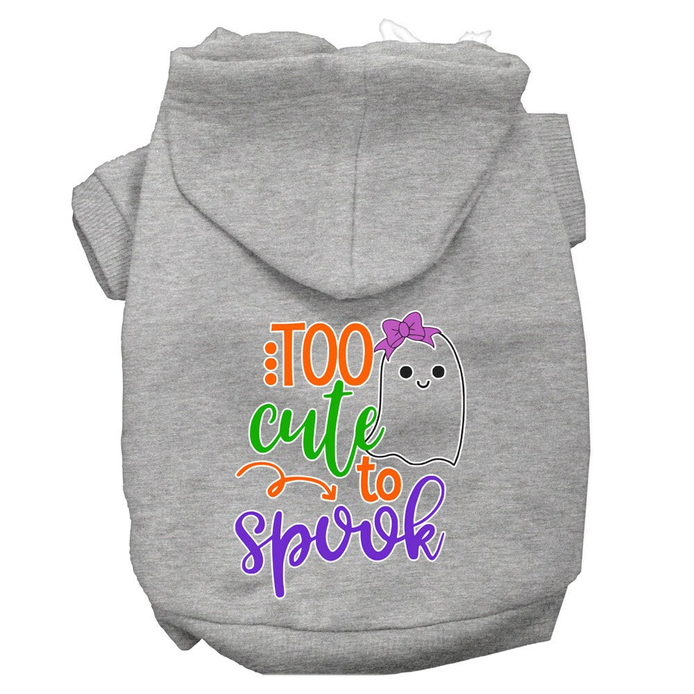 Sudadera con capucha para Halloween para mascotas, perros y gatos con serigrafía "Too Cute To Spook Girly Ghost"