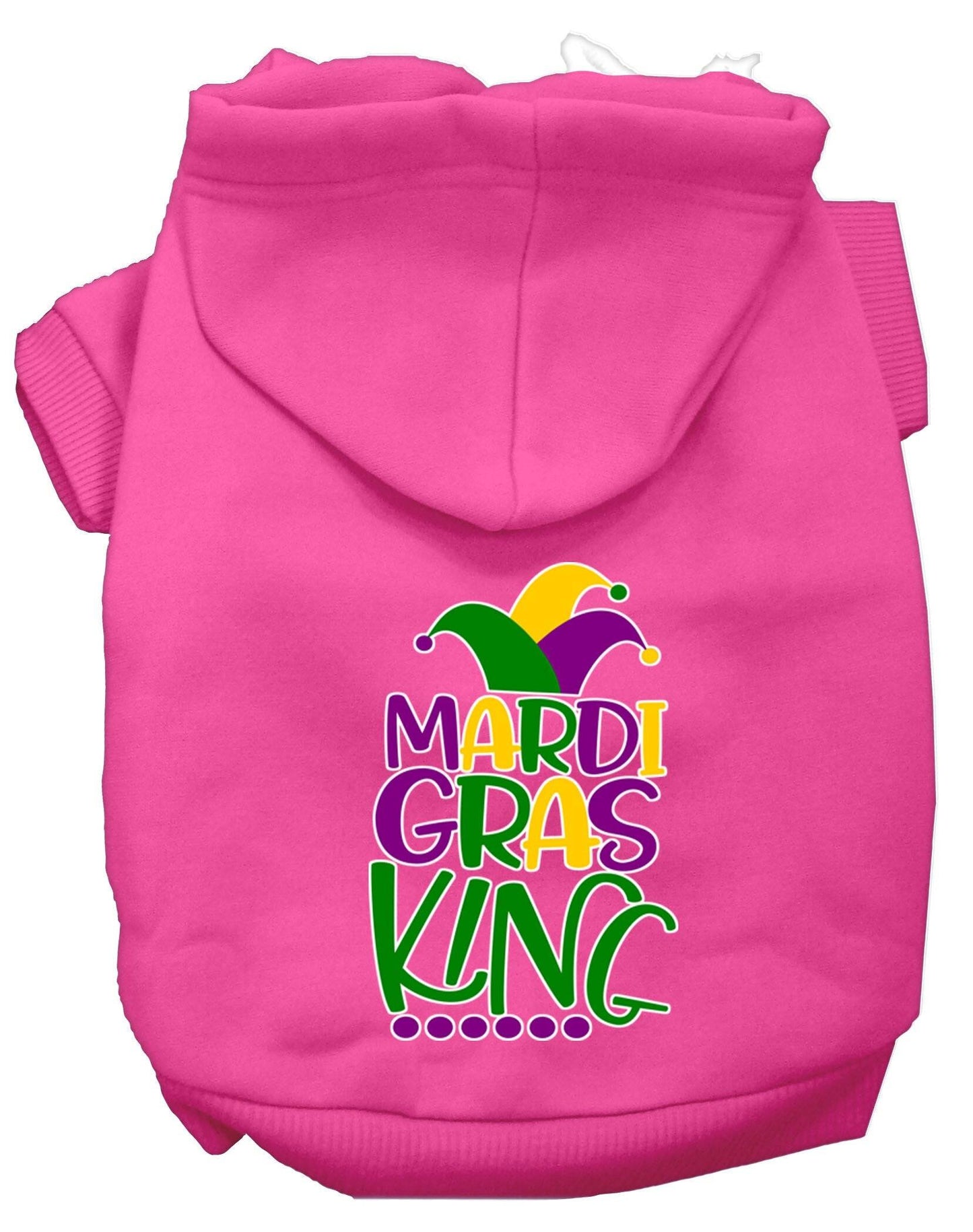 Sudadera con capucha para perros y gatos con serigrafía "Mardi Gras King"