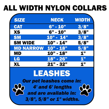 Pet Dog & Cat Nylon Collar or Leash, "The Shortest Yard"