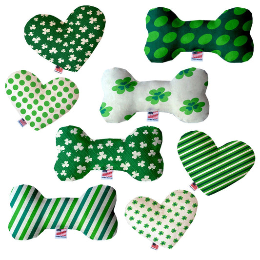 Pet and Dog Plush Heart or Bone Toy, "St. Patrick's Day Group" (Available in different sizes, and 6 different pattern options!)