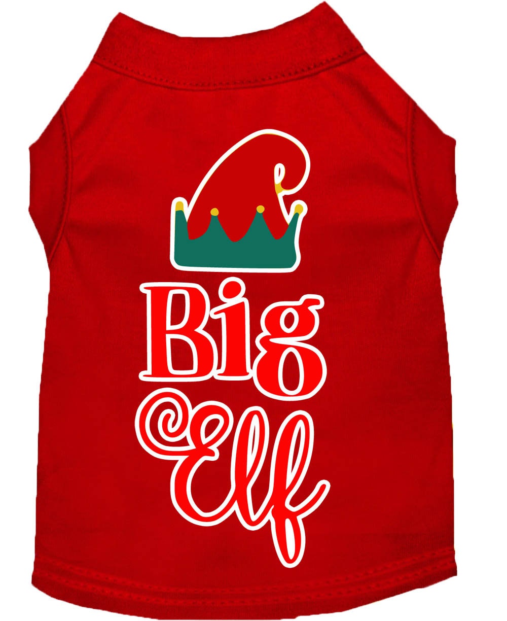 Christmas Pet Dog & Cat Shirt Screen Printed, "Big Elf"