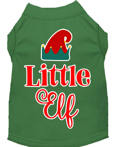 Christmas Pet Dog & Cat Shirt Screen Printed, "Little Elf"