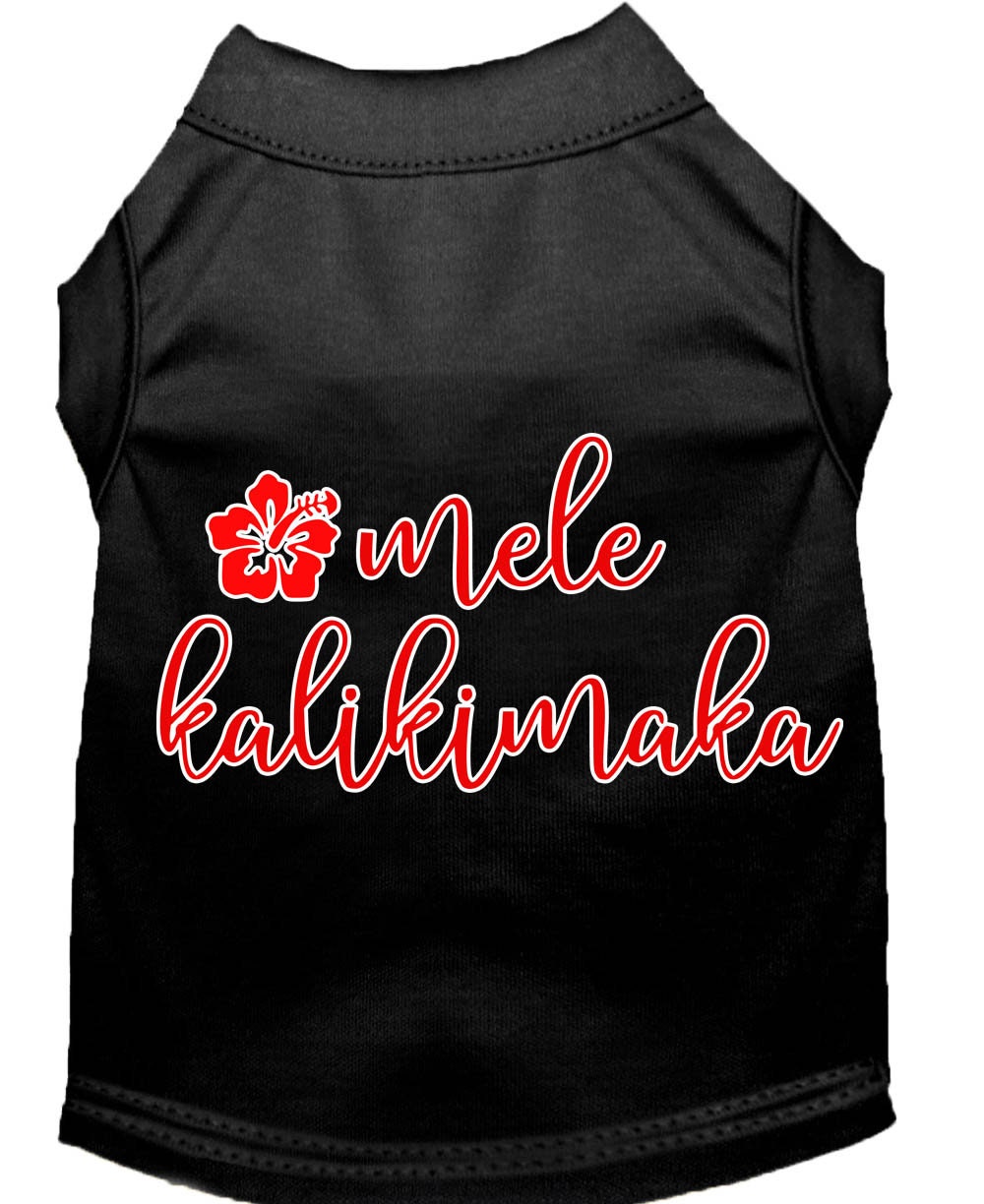 Christmas Pet Dog & Cat Shirt Screen Printed, "Mele Kalikimaka"