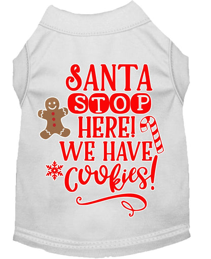 Christmas Pet Dog & Cat Shirt Screen Printed, "Santa, We Have Cookies"