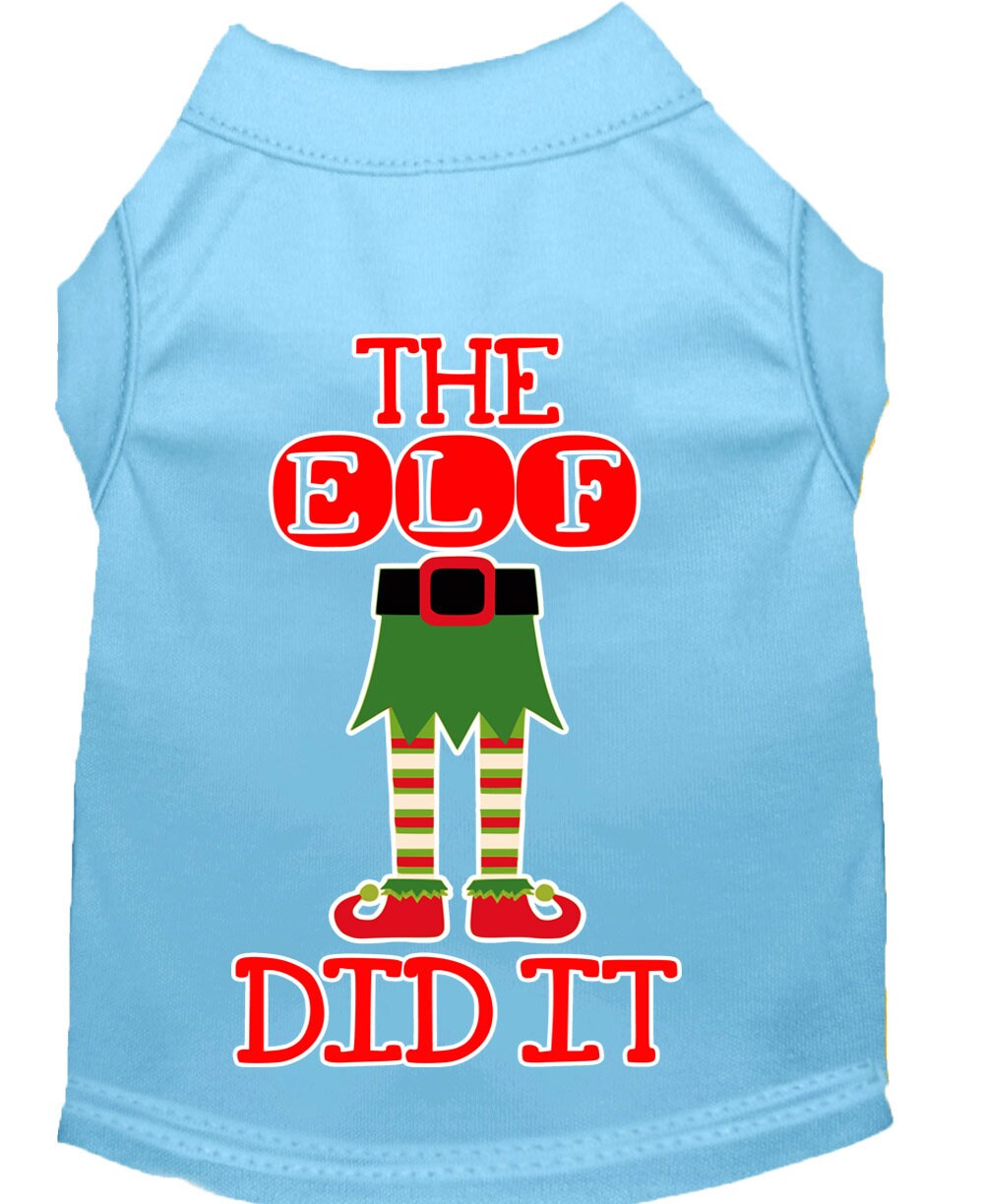 Christmas Pet Dog & Cat Shirt Screen Printed, "The Elf Did It"