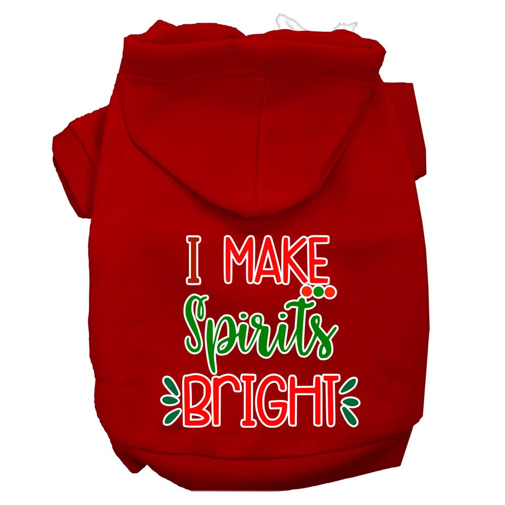 Christmas Pet Dog & Cat Hoodie Screen Printed, "I Make Spirits Bright"