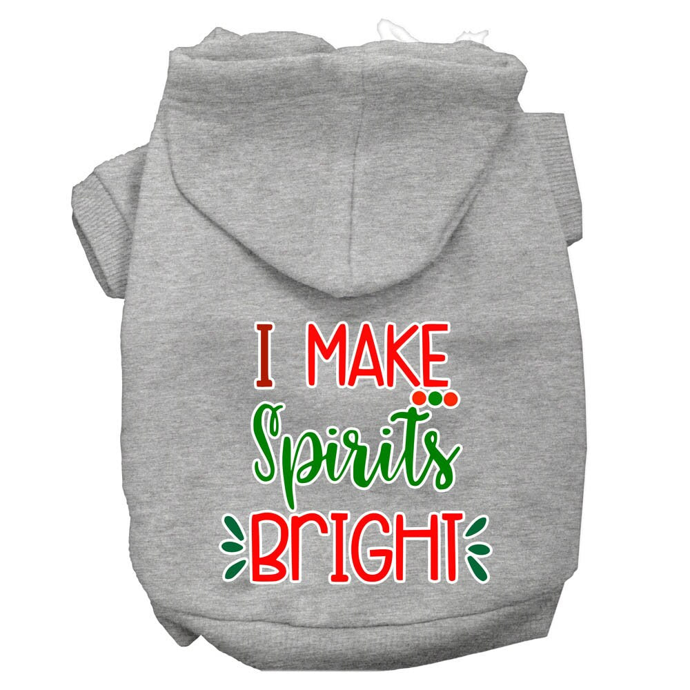 Christmas Pet Dog & Cat Hoodie Screen Printed, "I Make Spirits Bright"