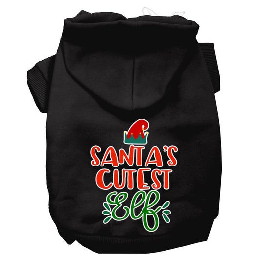 Christmas Pet Hoodie Screen Printed, "Santa's Cutest Elf"
