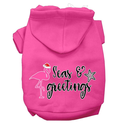 Christmas Pet Hoodie Screen Printed, "Seas & Greetings"