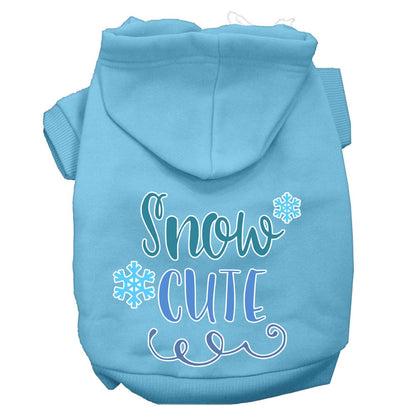 Christmas Pet Dog & Cat Hoodie Screen Printed, "Snow Cute"