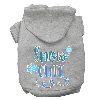 Christmas Pet Dog & Cat Hoodie Screen Printed, "Snow Cute"