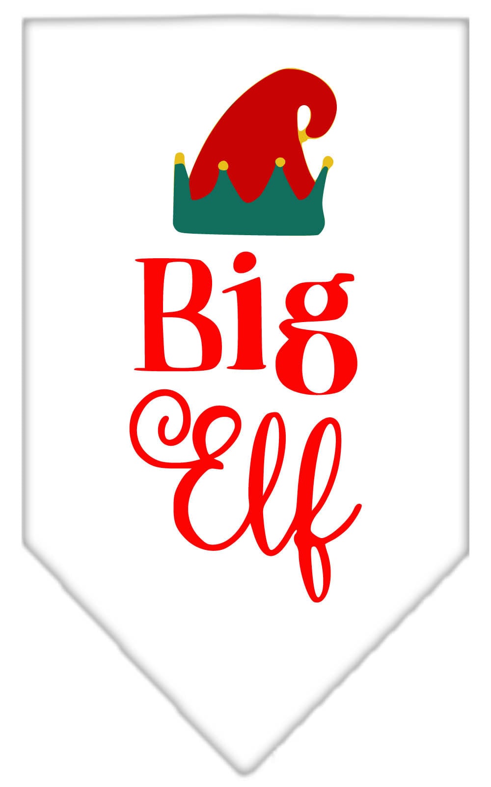 Christmas Pet and Dog Bandana Screen Printed, "Big Elf"