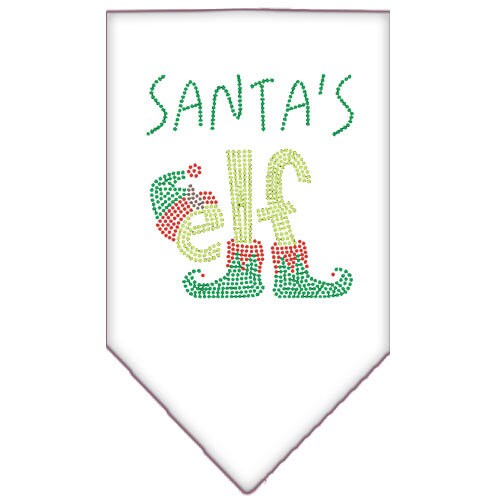 Christmas Pet and Dog Bandana Rhinestone, "Santa's Elf"