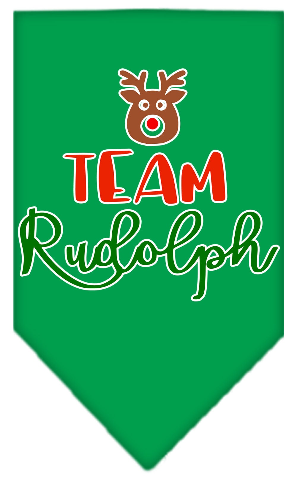 Christmas Pet and Dog Bandana Screen Printed, "Team Rudolph"