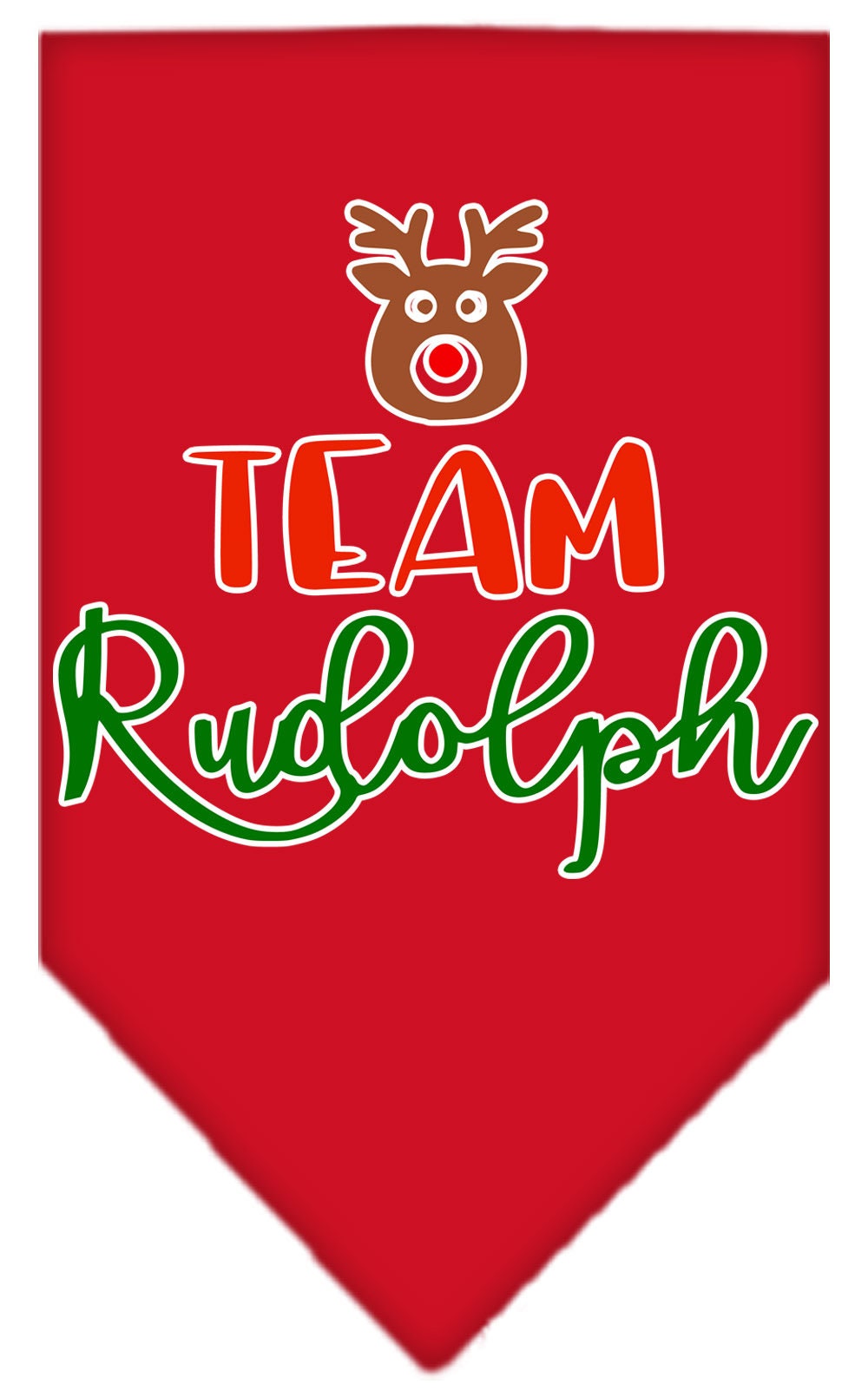 Christmas Pet and Dog Bandana Screen Printed, "Team Rudolph"