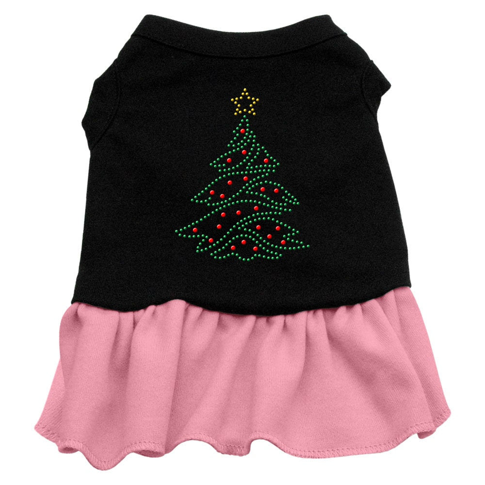 Christmas Pet Dog & Cat Dress Rhinestone, "Christmas Tree"