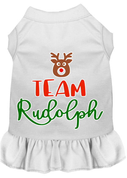 Christmas Pet Dog & Cat Dress Screen Printed, "Team Rudolph"