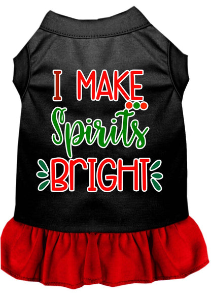 Christmas Pet Dog & Cat Dress Screen Printed, "I Make Spirits Bright"