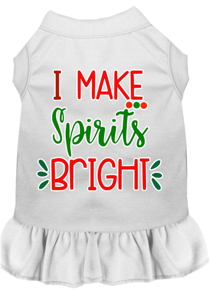 Christmas Pet Dog & Cat Dress Screen Printed, "I Make Spirits Bright"