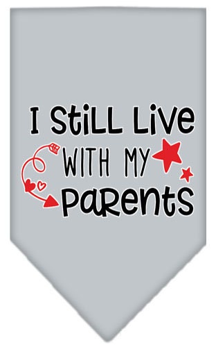 Pet and Dog Bandana Screen Printed, "I Still Live With My Parents"