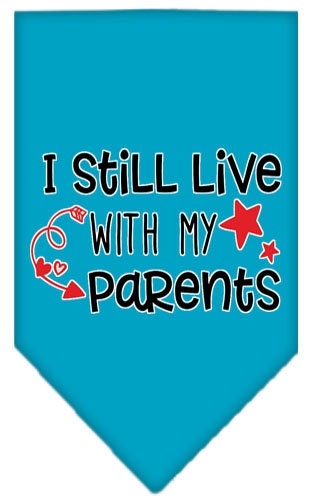 Pet and Dog Bandana Screen Printed, "I Still Live With My Parents"