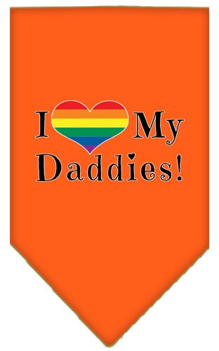 Pet and Dog Bandana Screen Printed, "I Heart My Daddies"