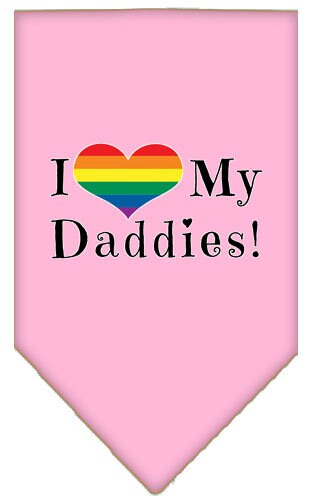 Pet and Dog Bandana Screen Printed, "I Heart My Daddies"