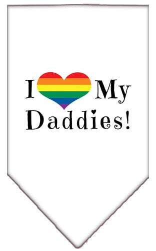 Pet and Dog Bandana Screen Printed, "I Heart My Daddies"