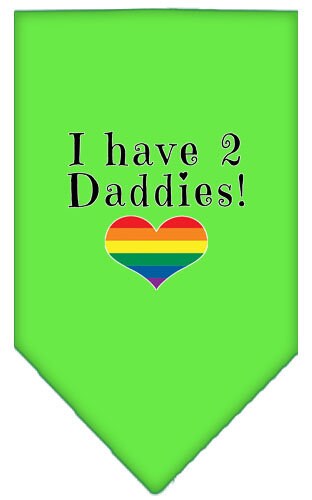 Pet and Dog Bandana Screen Printed, "I Have 2 Daddies"