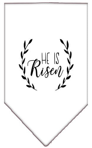 Bandana para mascotas y perros serigrafiada con la frase "He Is Risen"