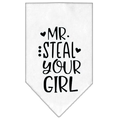 Pet and Dog Bandana Screen Printed, "Mr. Steal Your Girl"