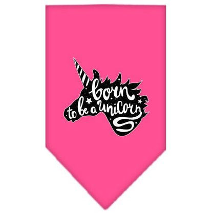 Bandana para mascotas y perros serigrafiada con la frase "Born To Be A Unicorn"