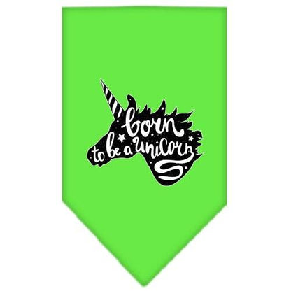 Bandana para mascotas y perros serigrafiada con la frase "Born To Be A Unicorn"