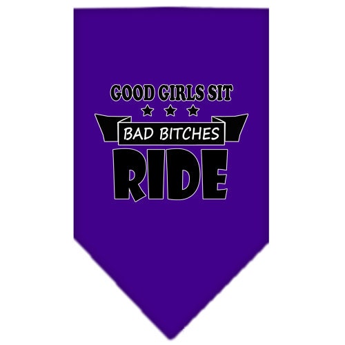 Bandana para mascotas y perros serigrafiada con la frase "Bitches Ride"