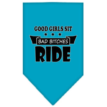 Bandana para mascotas y perros serigrafiada con la frase "Bitches Ride"