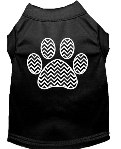 Pet Dog & Cat Shirt Screen Printed, "Chevron Paw"