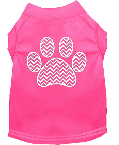 Pet Dog & Cat Shirt Screen Printed, "Chevron Paw"